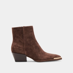 Nonah Wide Booties Dk Brown Suede Life, Simplified