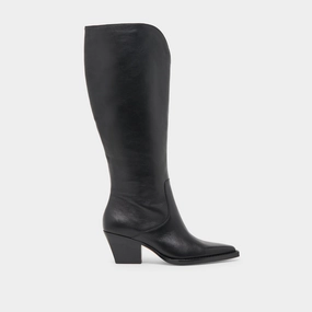 Raj Wide Calf Boots Black Leather Comfort Zone
