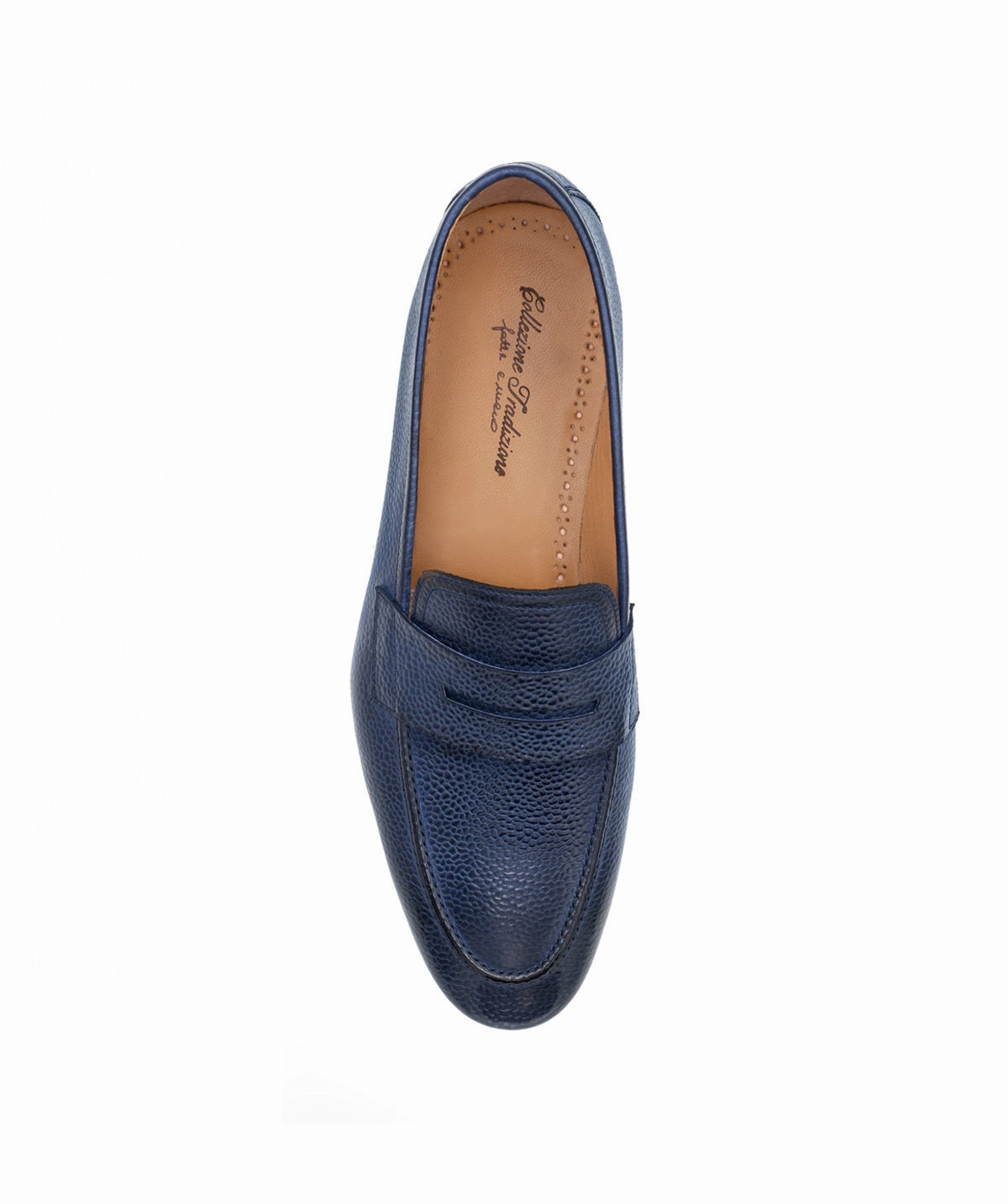 Bold And Clean Markos Grained Blue Patina Moccasin