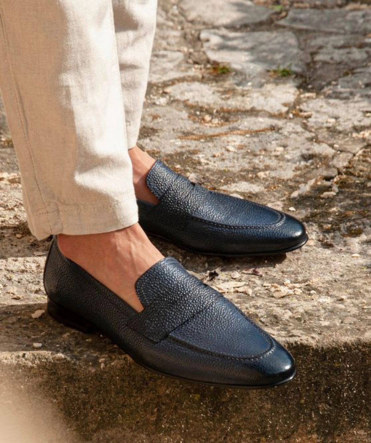 Markos Grained Blue Patina Moccasin Flow-Wear Future