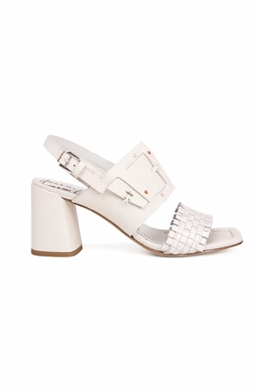 Move All Day Leather Heel Sandal In Gesso Bianco