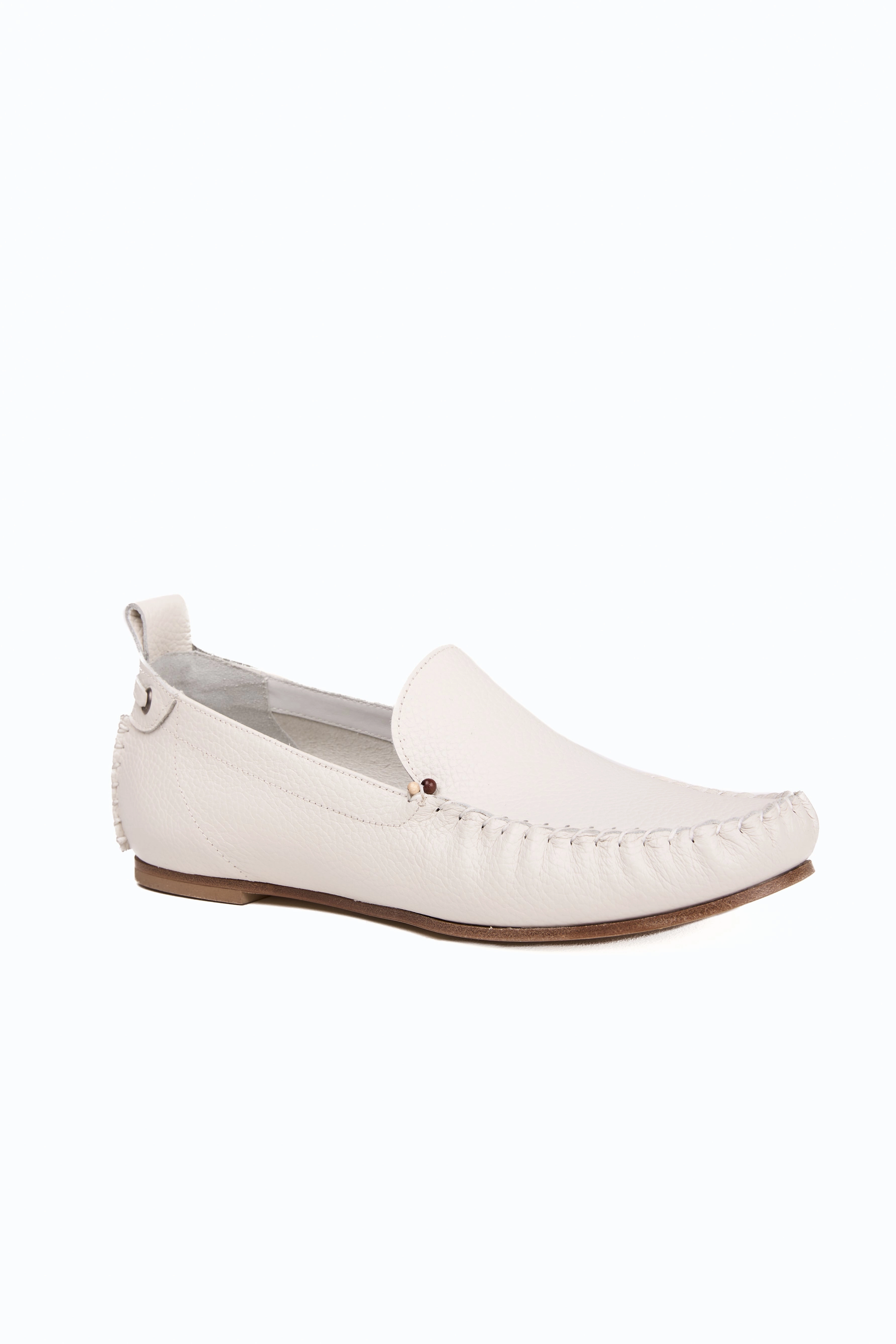 Everyday Function Ease Daily Leather Moccasin Shoe In Muflone Gesso