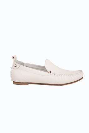 Universal Fit Style Made Easy Leather Moccasin Shoe In Muflone Gesso
