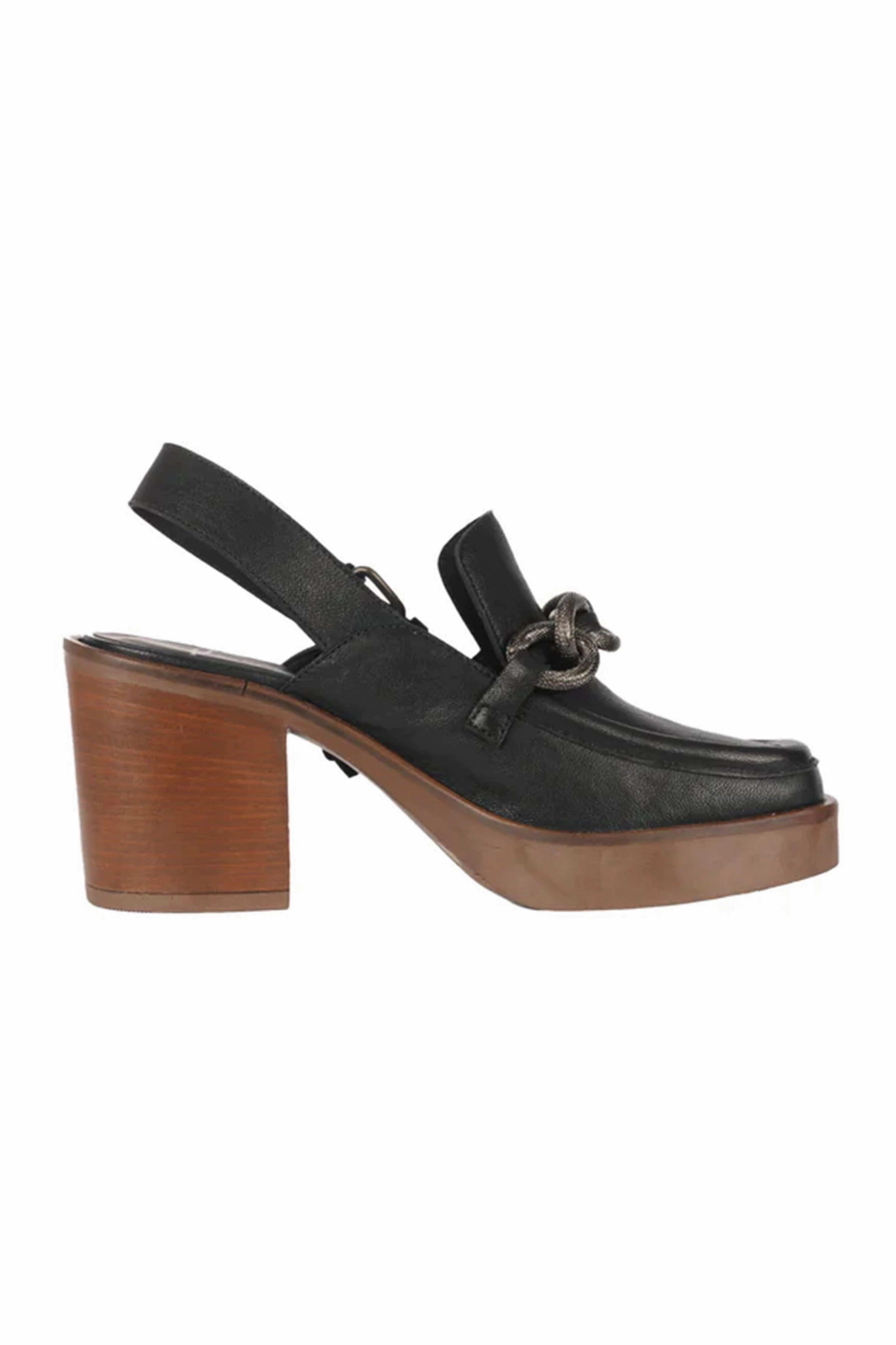Leather Platform Moccasin Shoe In Old Iron Nero Feel The Flow Made To Roam