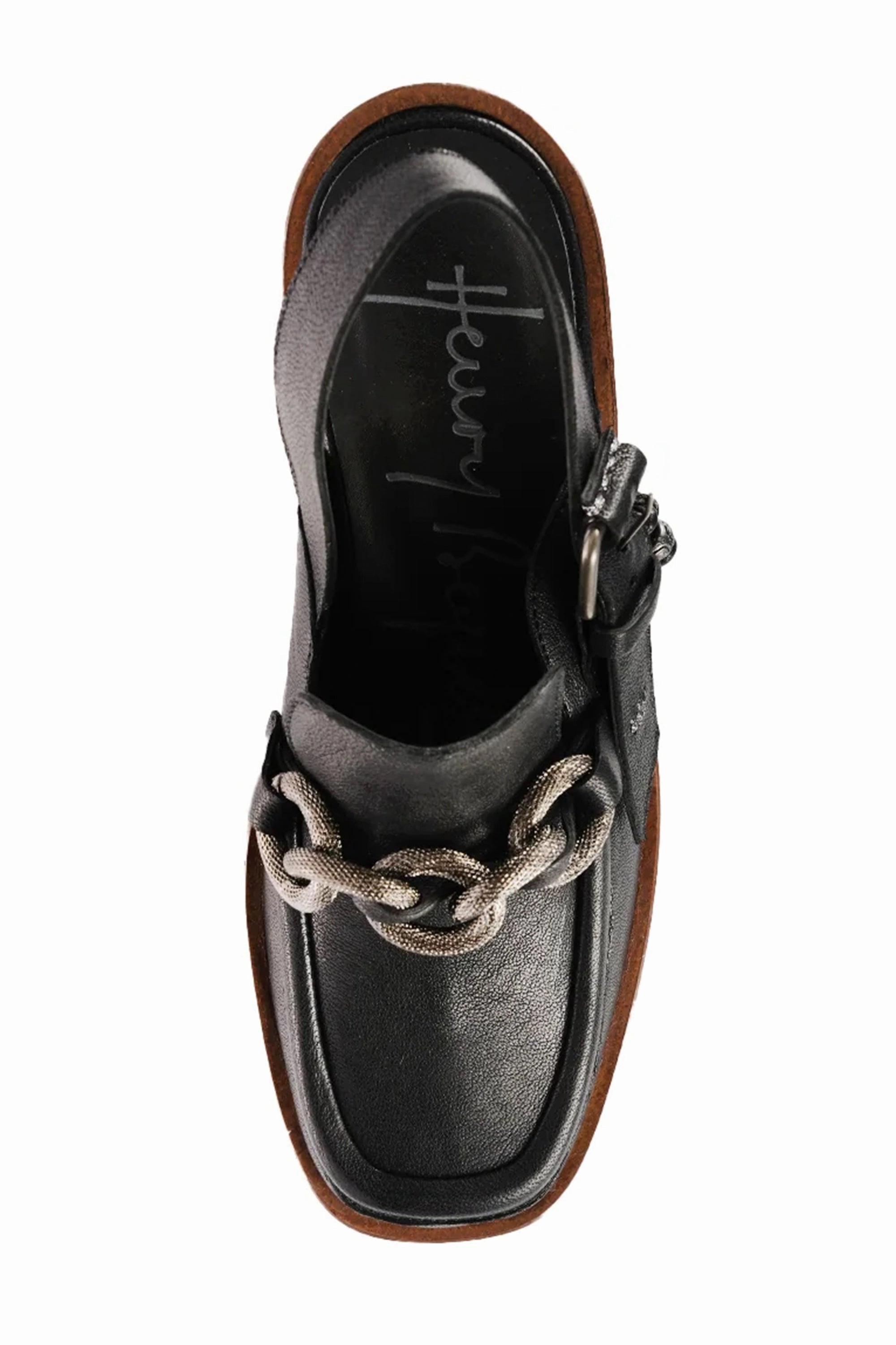 Leather Platform Moccasin Shoe In Old Iron Nero Your Daily Function