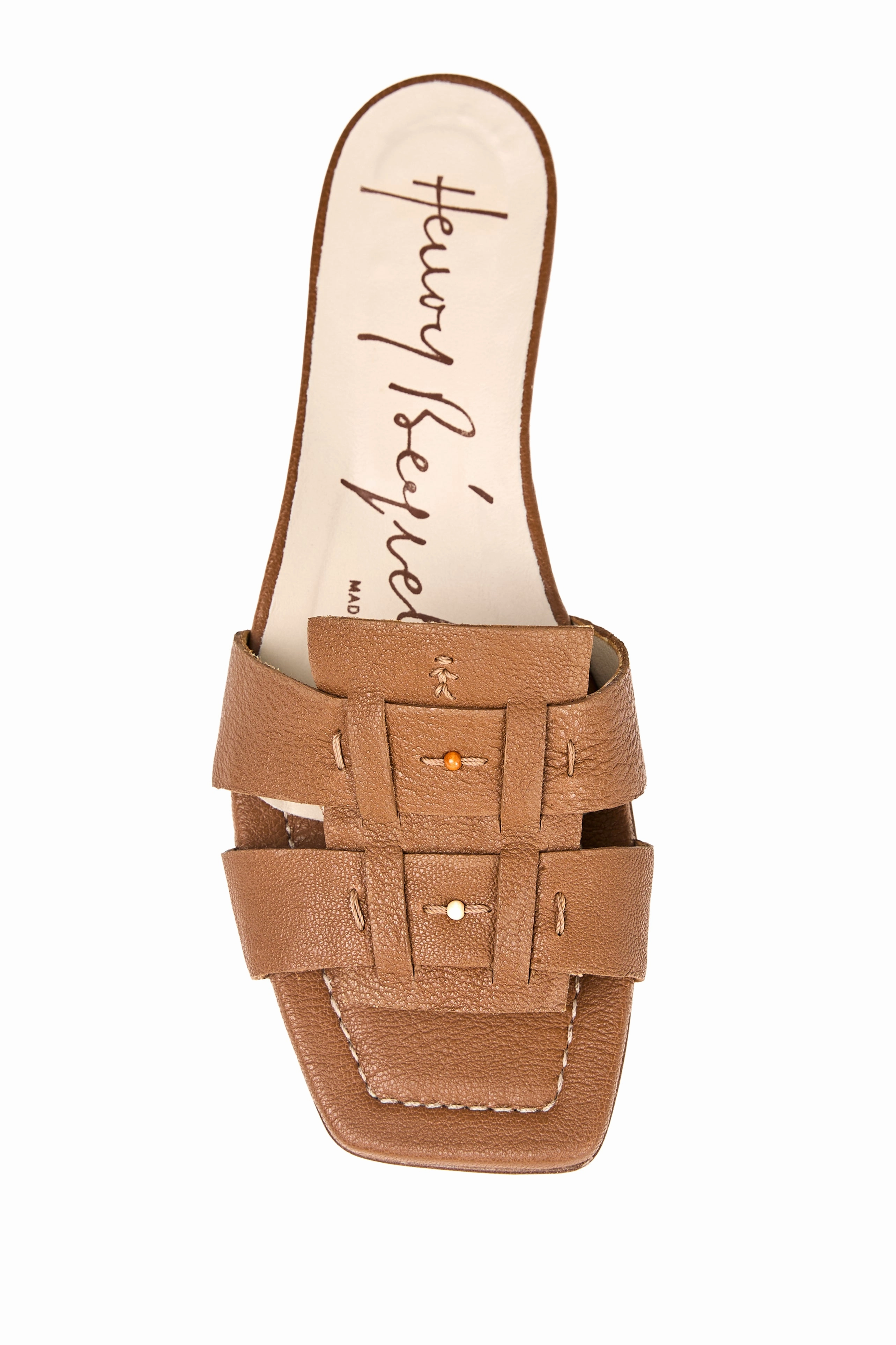 Leather Slides In Martellato Cuoio Motion-Minded
