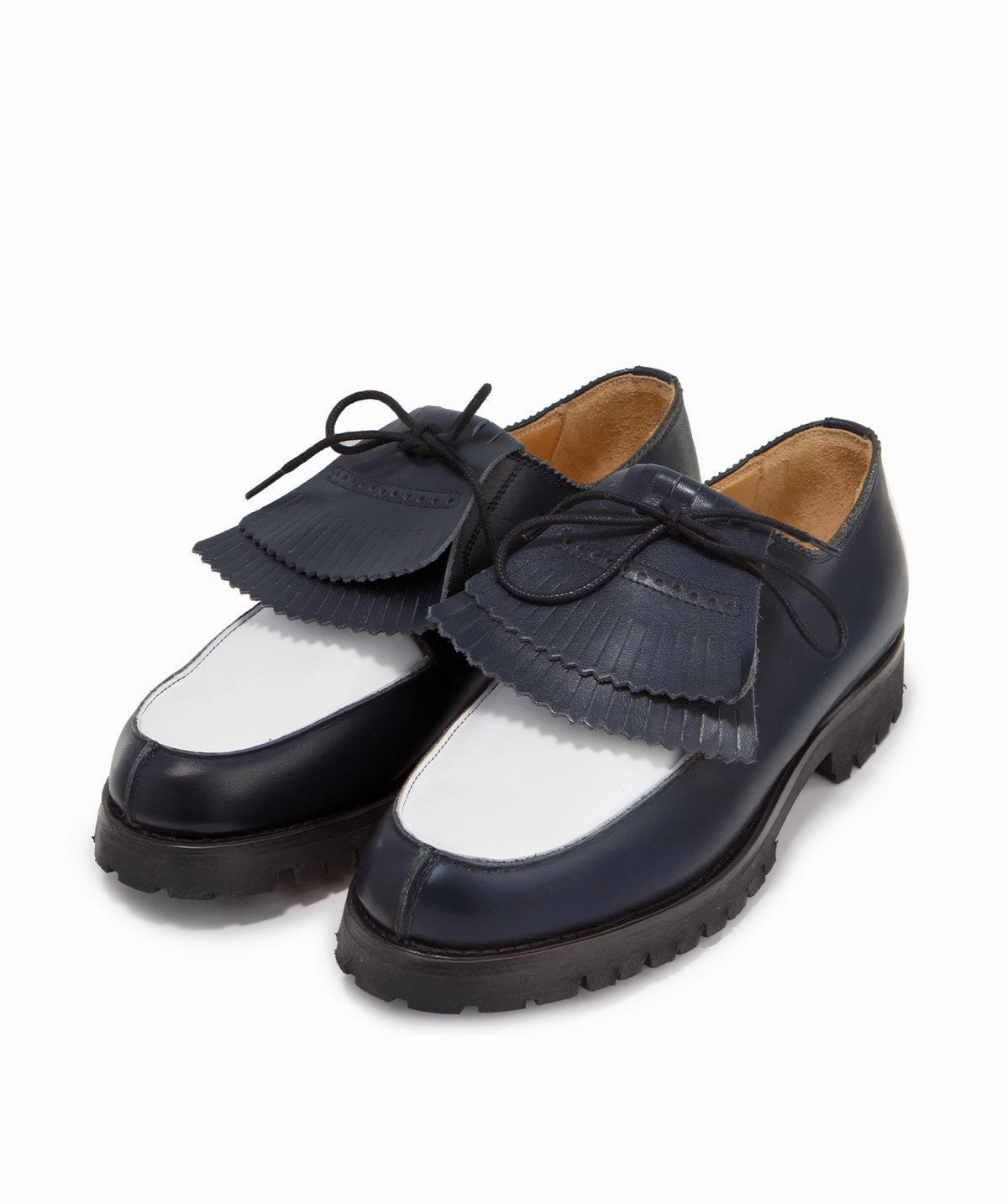 Leonie Blue And White Derby Shoes Tailored For Life