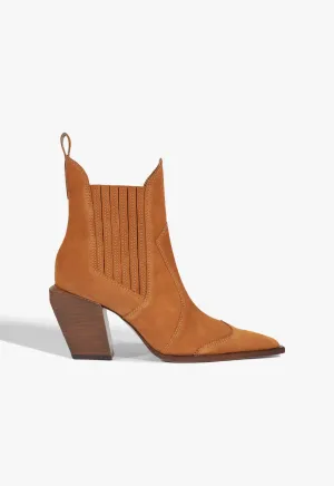 City-Layered Curated Looks Dolly Suede Bootie