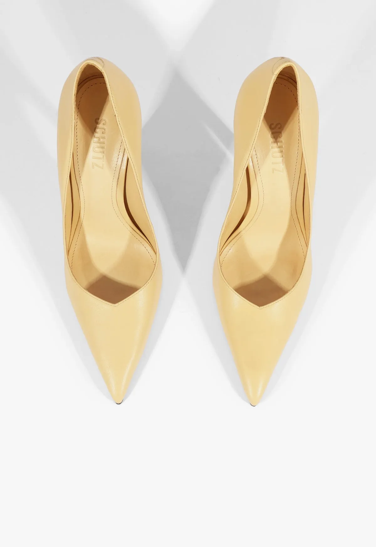 Lexi High Sculptural Beige Pump Understated Utility