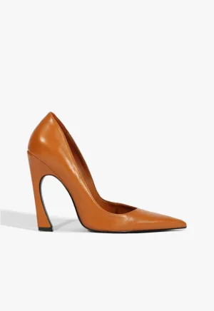 Lexi High Sculptural Brown Pump Designed For Ease Style Forward