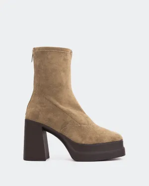 Voltera Taupe Suede Stretch Core Movement Expressive Minimal
