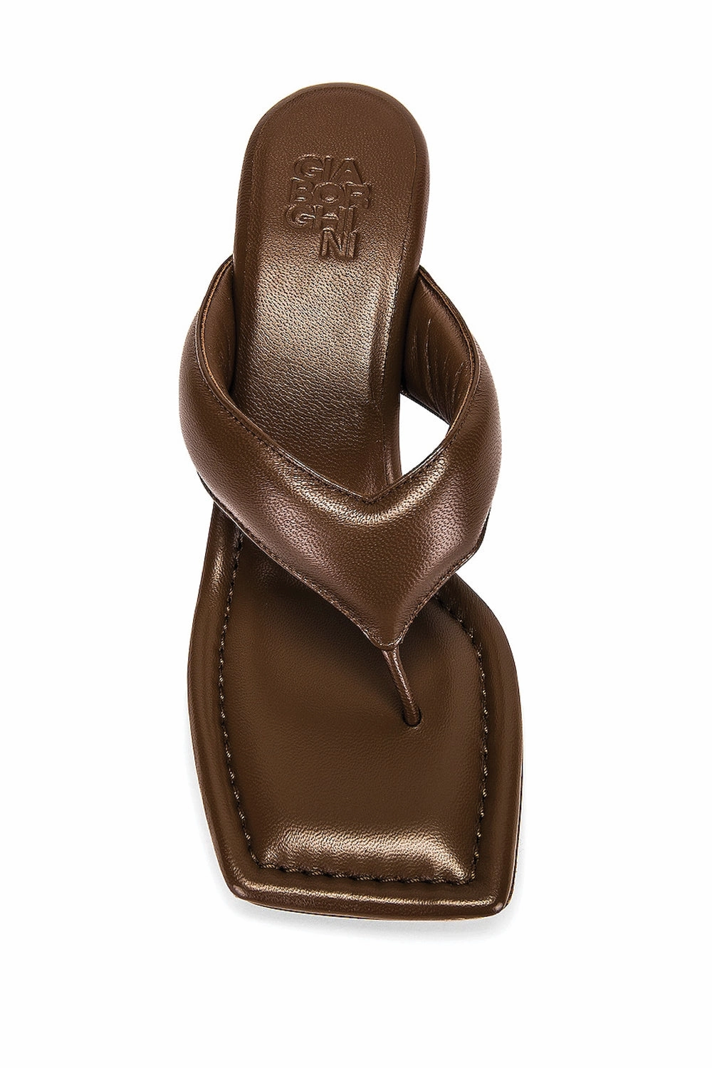 Gia 6 Puffy Leather Thong Sandal In Coffee Precision-Made Shift Your Gear