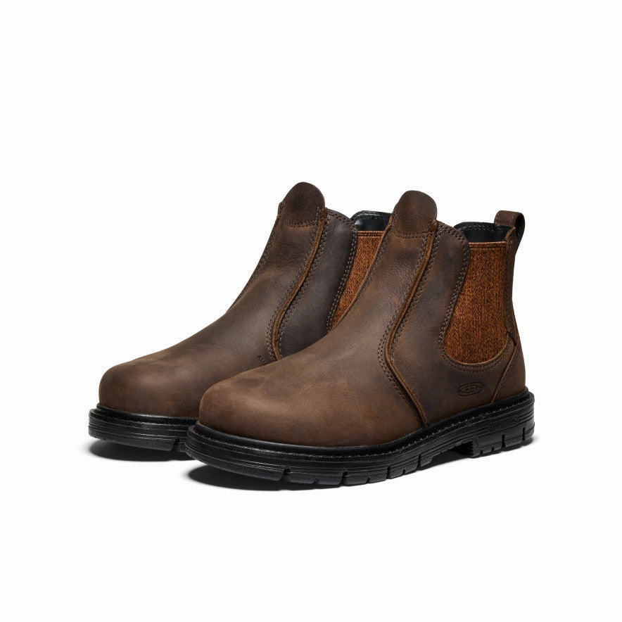 Essentials In Motion Women'S San Jose Chelsea 90 Heel Boot (Aluminum Toe)  |  Cascade Brown/Black