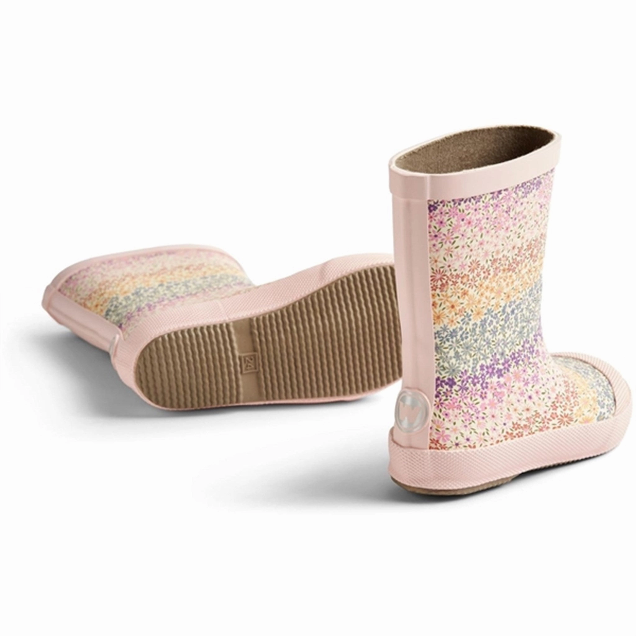 Wheat Rubber Boot Print Muddy Rainbow Flowers Everyday Innovation Clean Profile