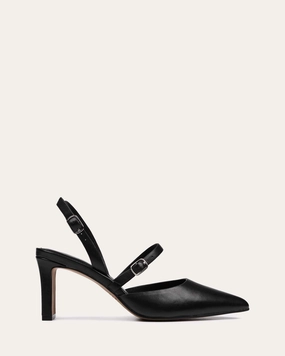Karina Mid Heels Black Leather Streamlined Edge Adaptive Edge