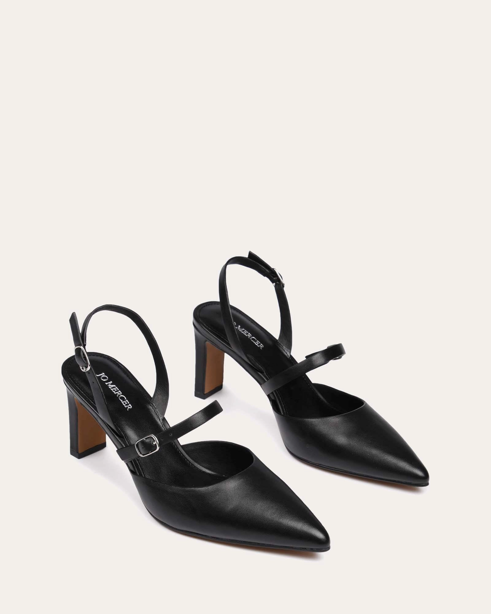 Karina Mid Heels Black Leather Everyday Fresh