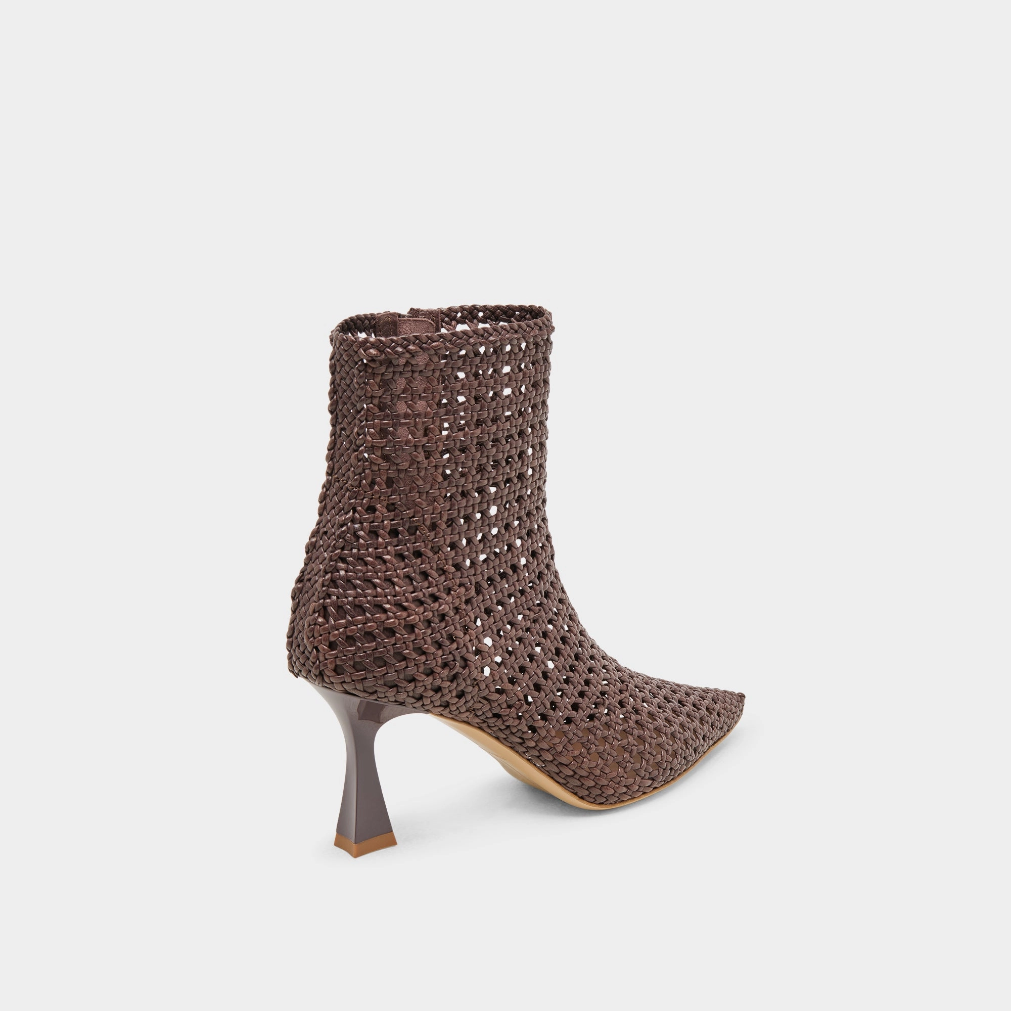 Lonni Booties Dk Brown Woven Leather Next-Level Casual Wear With Intent