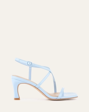 Designed With Rhythm Daily Clarity Jockey High Heel Sandals Sky Blue Leather