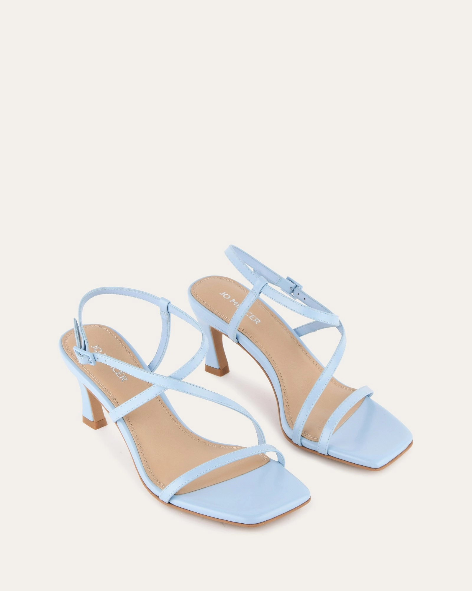Jockey High Heel Sandals Sky Blue Leather Designed With Flow