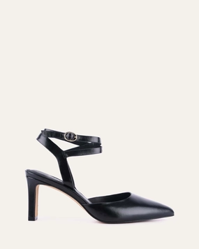 Layer Smart Khloe Mid Heels Black Leather