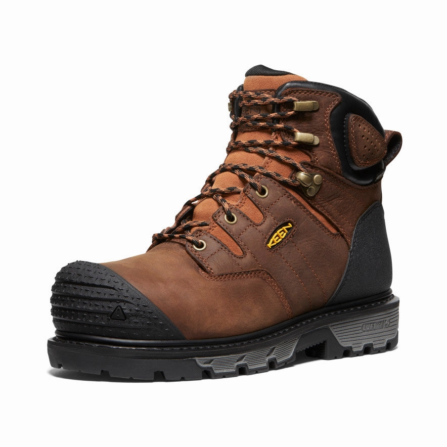Men'S Camden 6" Waterproof Boot (Carbon Toe)  |  Leather Brown/Black Crafted Flow Modern Tone