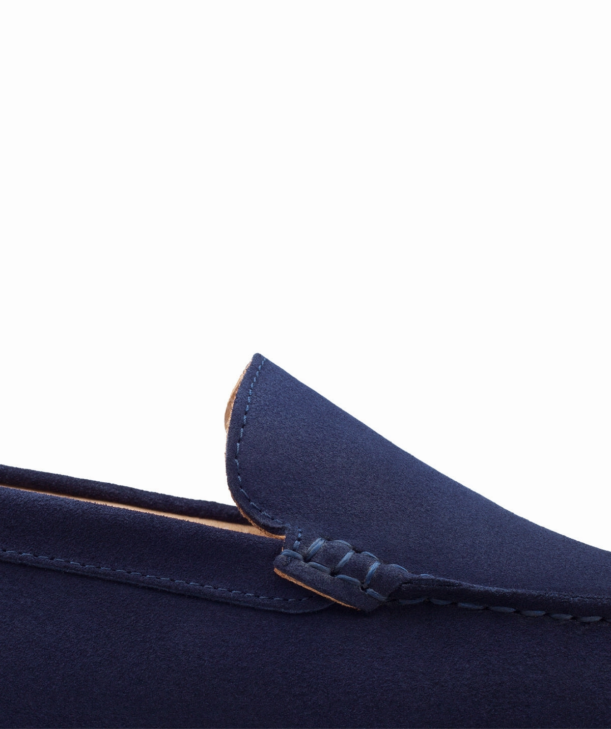Dandy Navy Blue Suede Calfskin Moccasin Versatile Rhythm