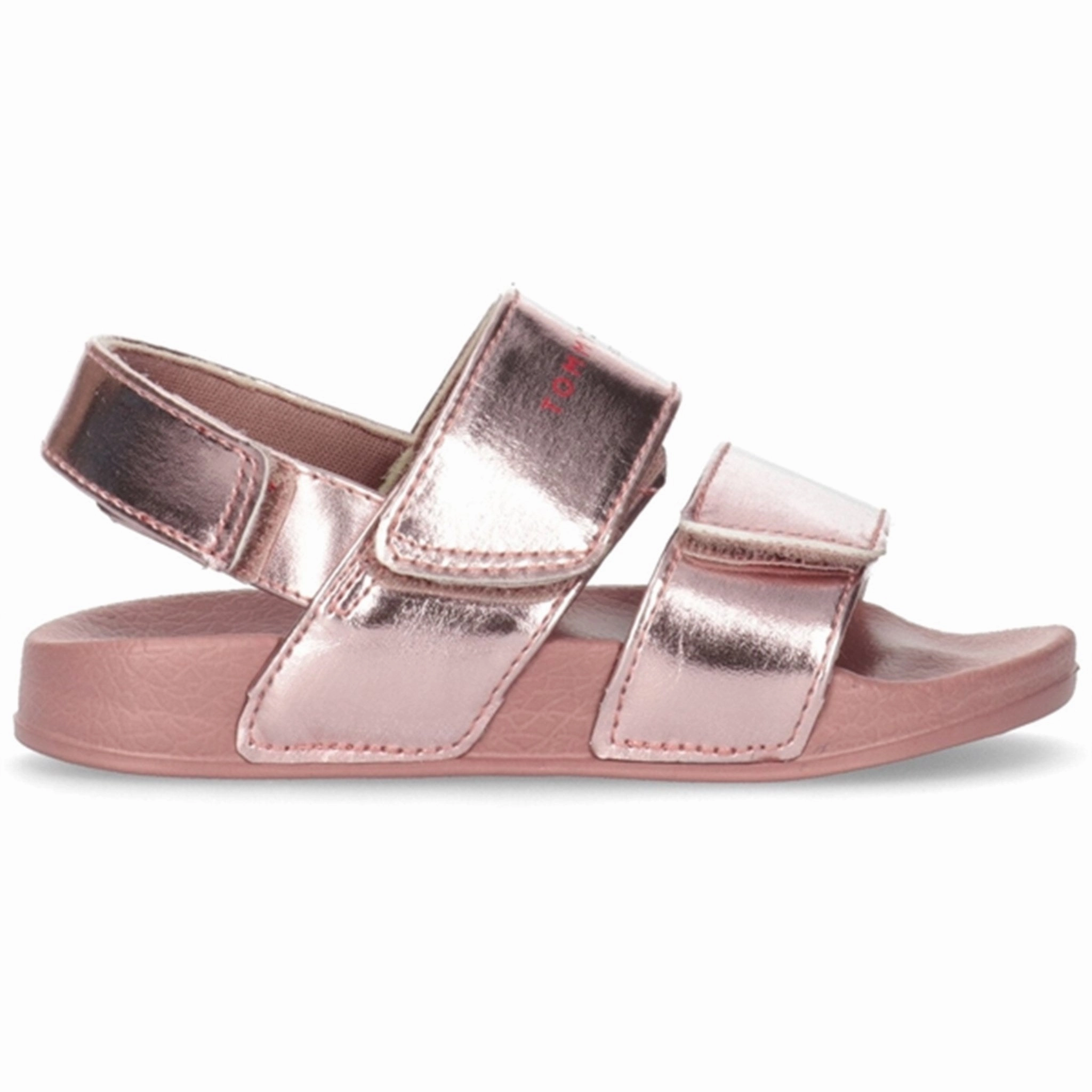 Tommy Hilfiger Logo Velcro Sandal Rose Gold Streamlined Urban Timeless Motionwear