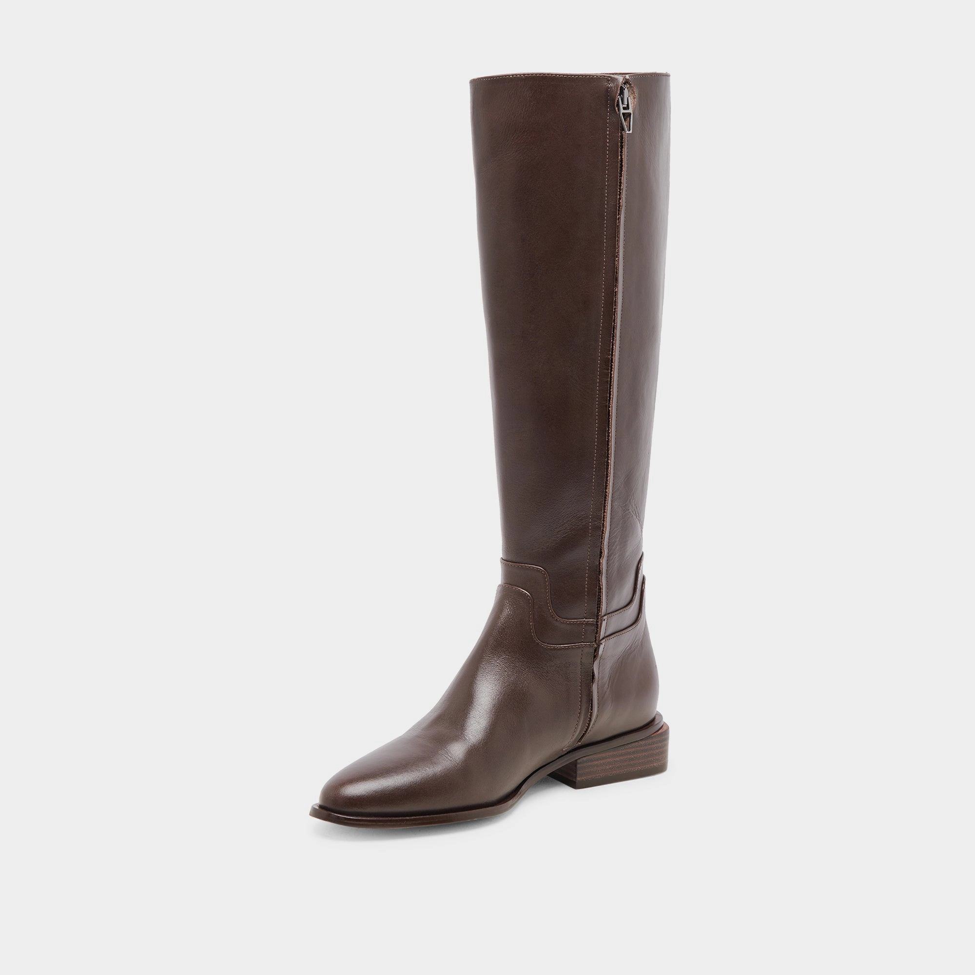 Verdi Wide Calf Boots Walnut Leather Daily Wear Life In Layers