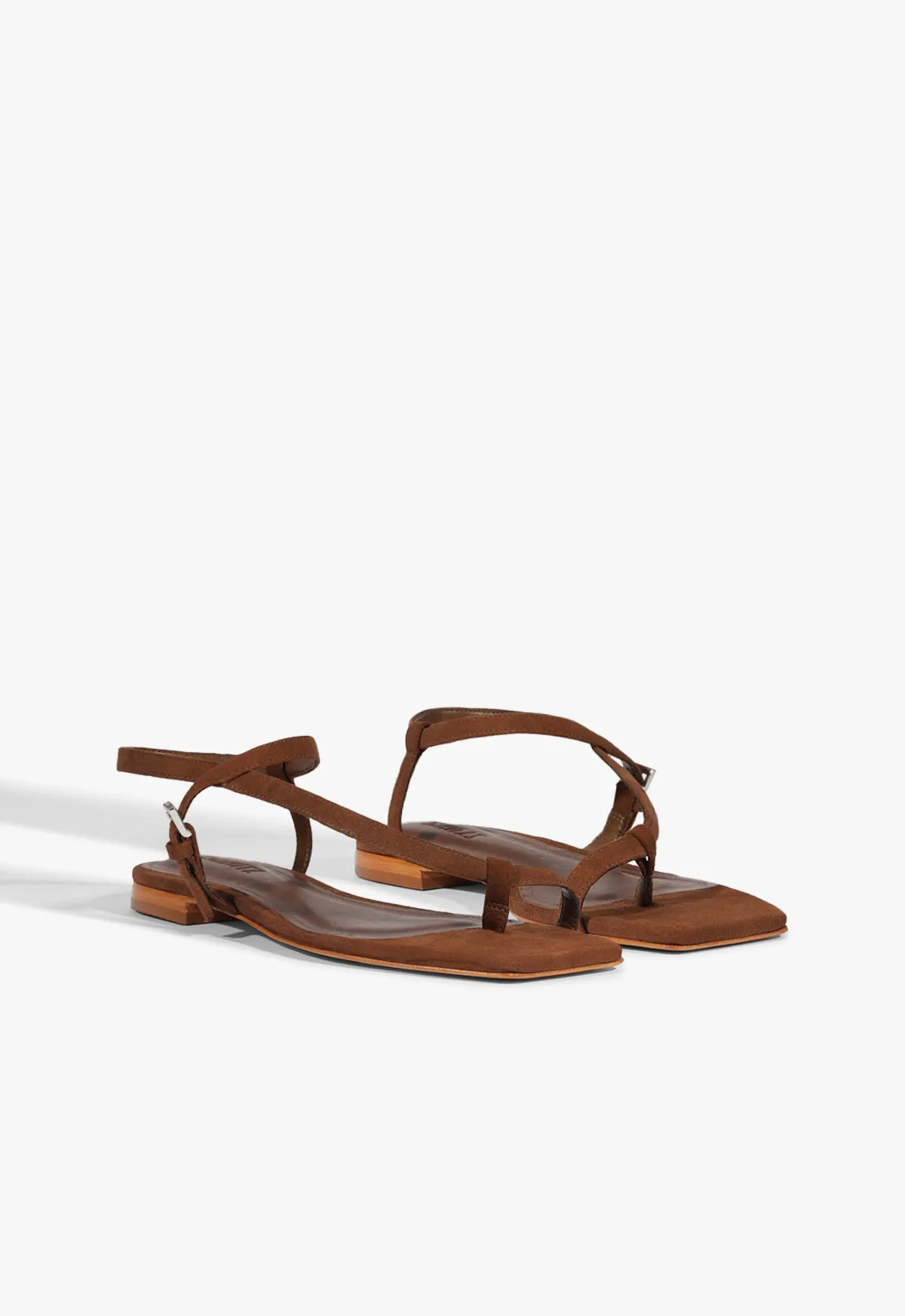 Fresh Silhouette The New Essential Lisa Brown Suede Flat Sandal