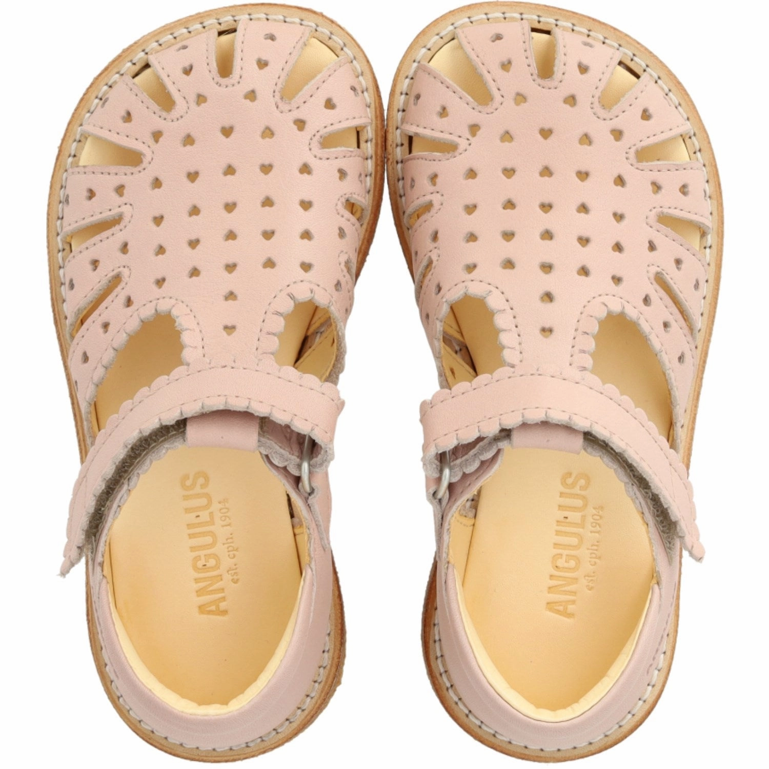 Angulus Rosebud Sandal Med Mini-Hjerter Og Velcro Closure Designed For Presence Comfort All Ways