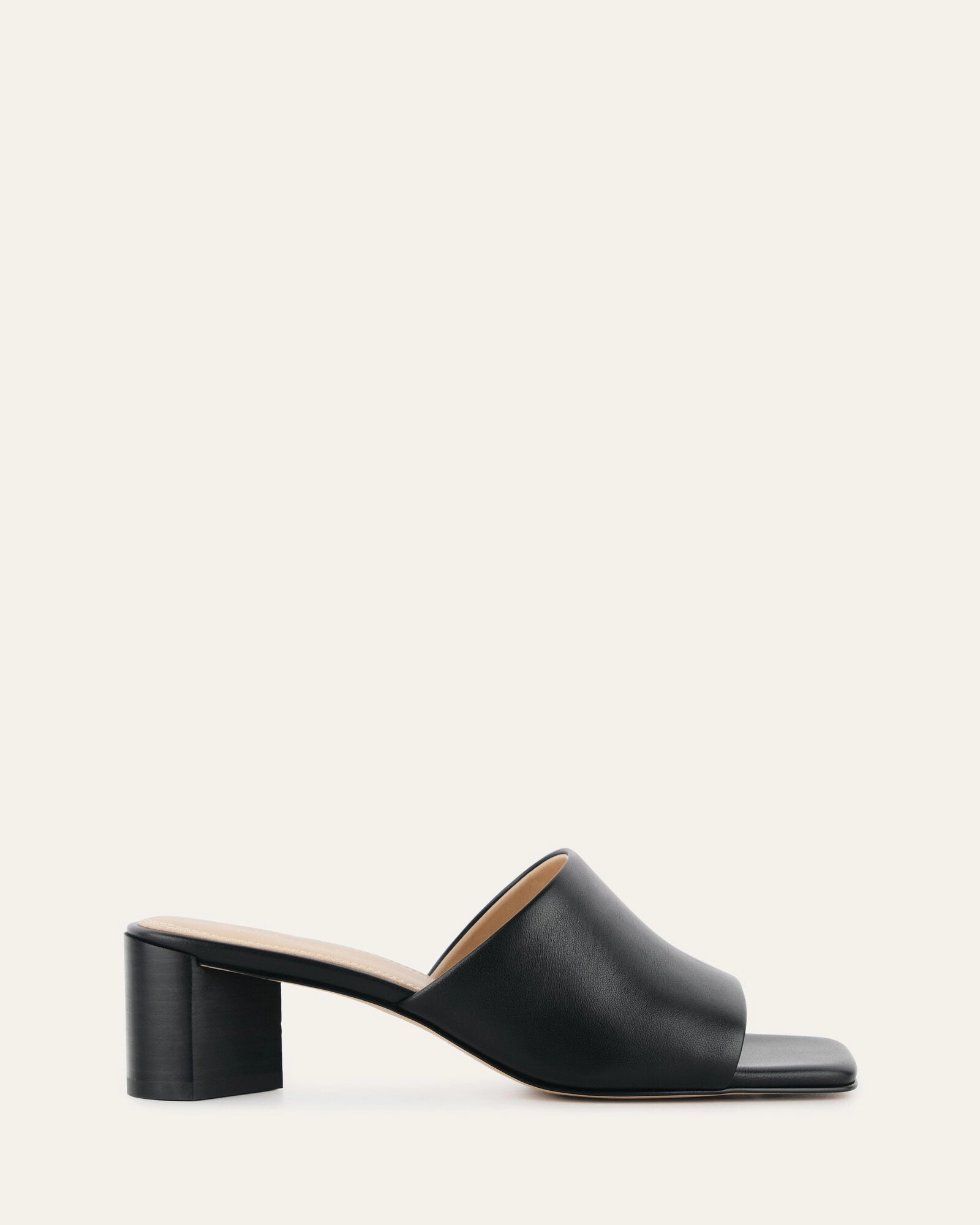 Herbie Mid Heel Sandals Black Leather Quiet Cool Engineered Comfort