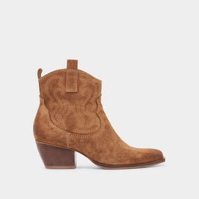 Shania Booties Brown Suede Structured Freedom