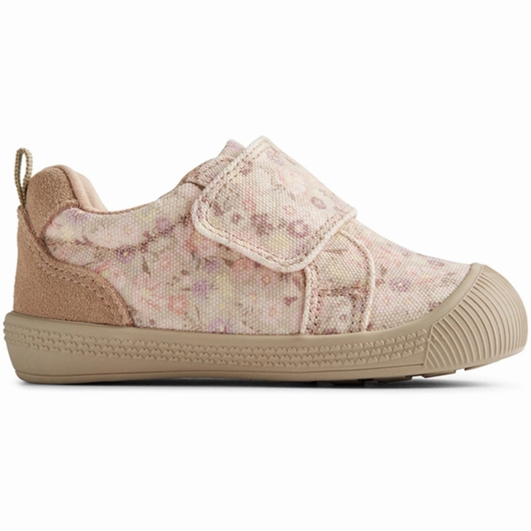 Rhythmic Fit Premium Feel Wheat Shoe Prewalker Velcro Kei Print Clam Multi Flowers