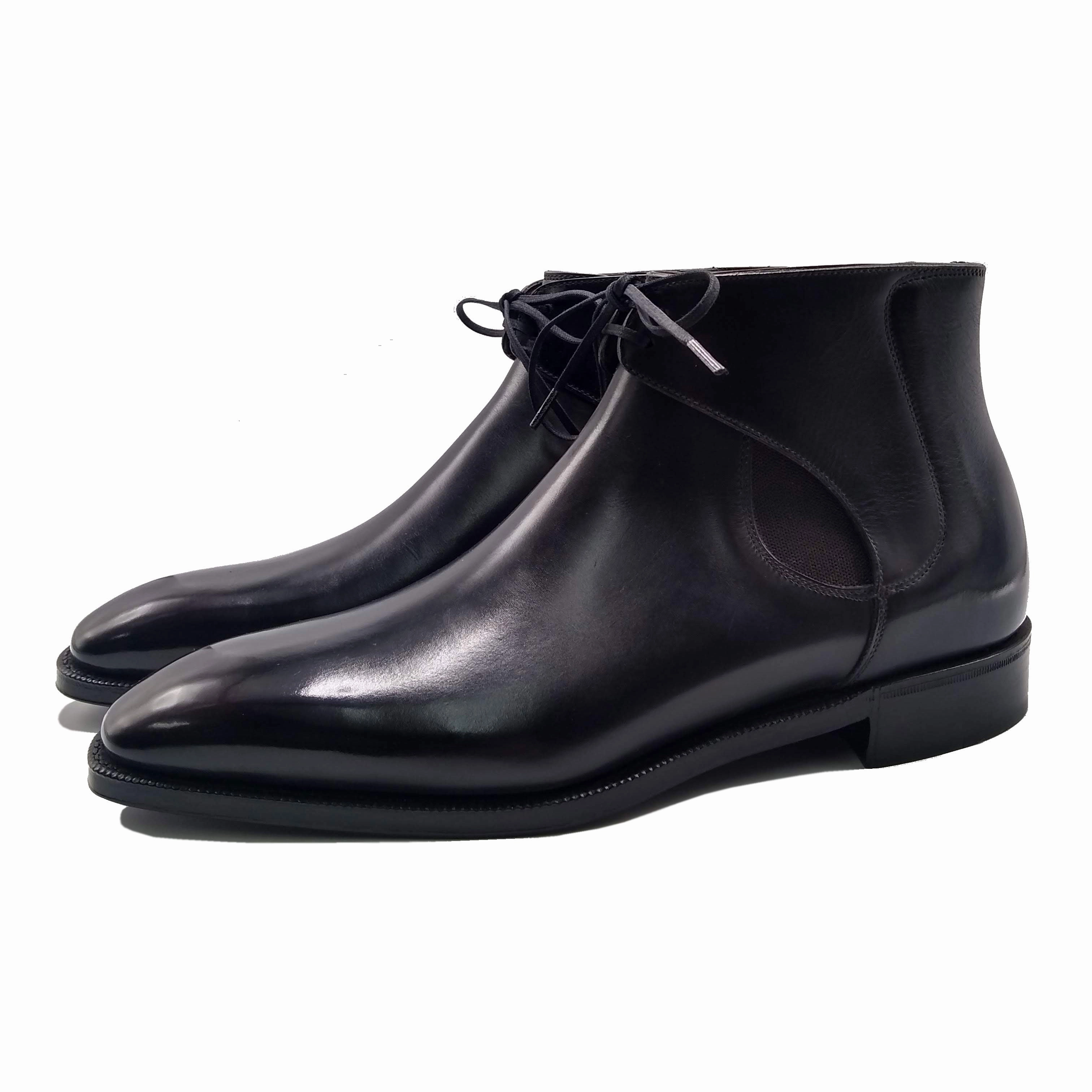 Understated Utility Clean Direction Decon Chelsea Boot - Black And Grey Patina