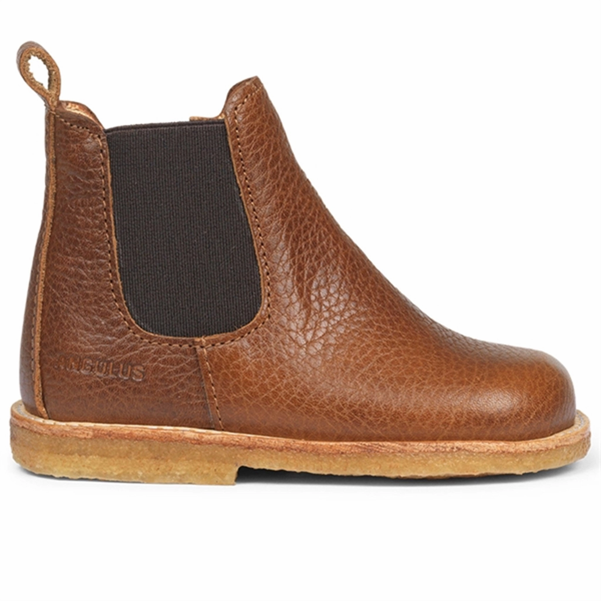 Crafted Minimal Bold Details Angulus Starter Chelsea Boots With Lace And Zipper Medium Brown