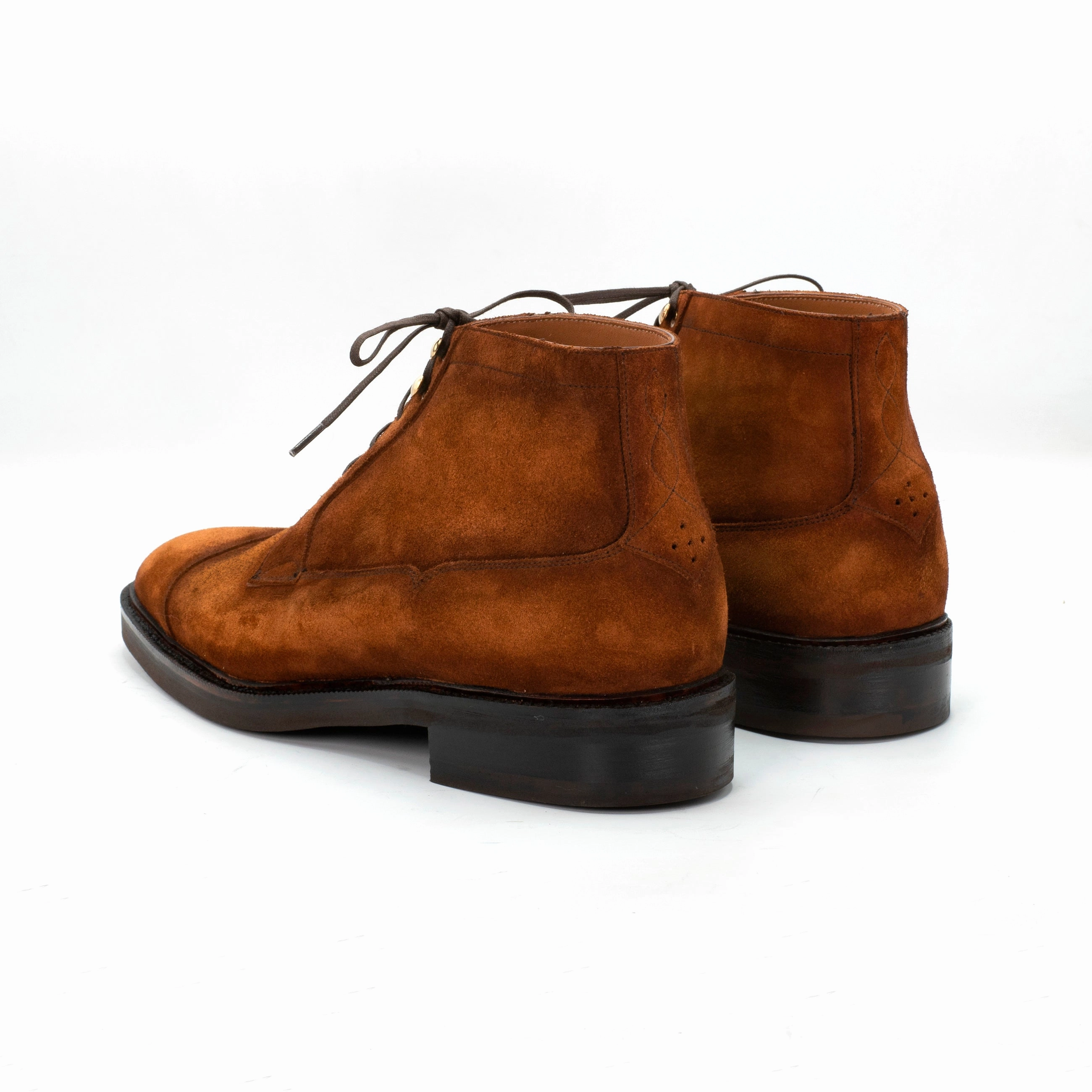 Streamlined Edge Ramon Balmoral Derby Boot Mto - Cognac Suede