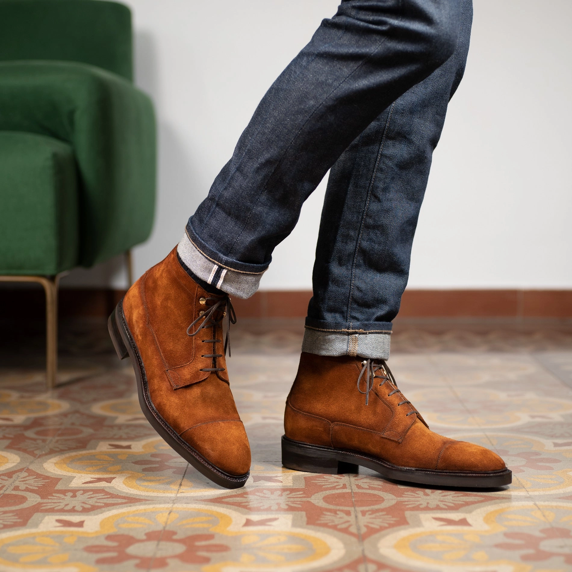Designed To Shift Next-Gen Design Ramon Balmoral Derby Boot Mto - Cognac Suede
