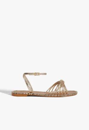 Urban Focus Your Mobile Look Livia Gold Leather Flat Sandal