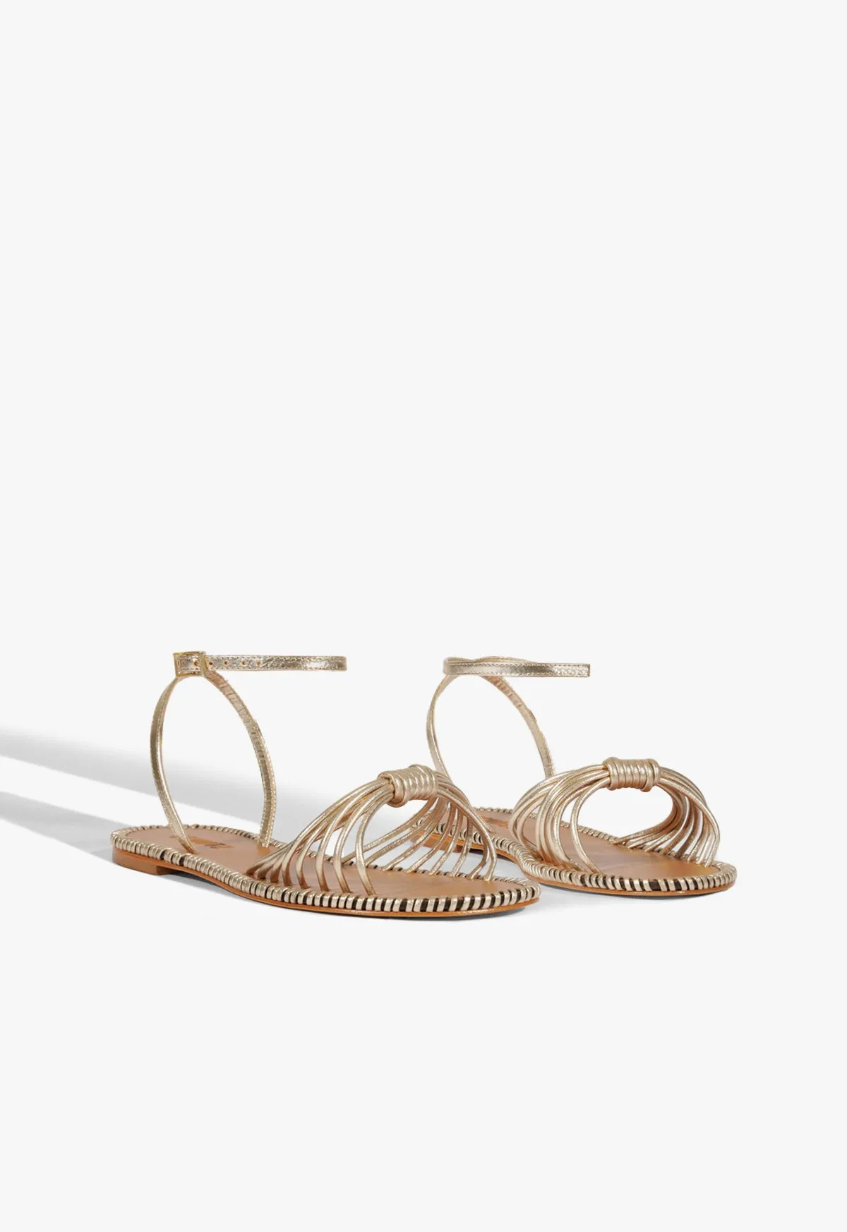 Motion Elements Intentional Daily Livia Gold Leather Flat Sandal