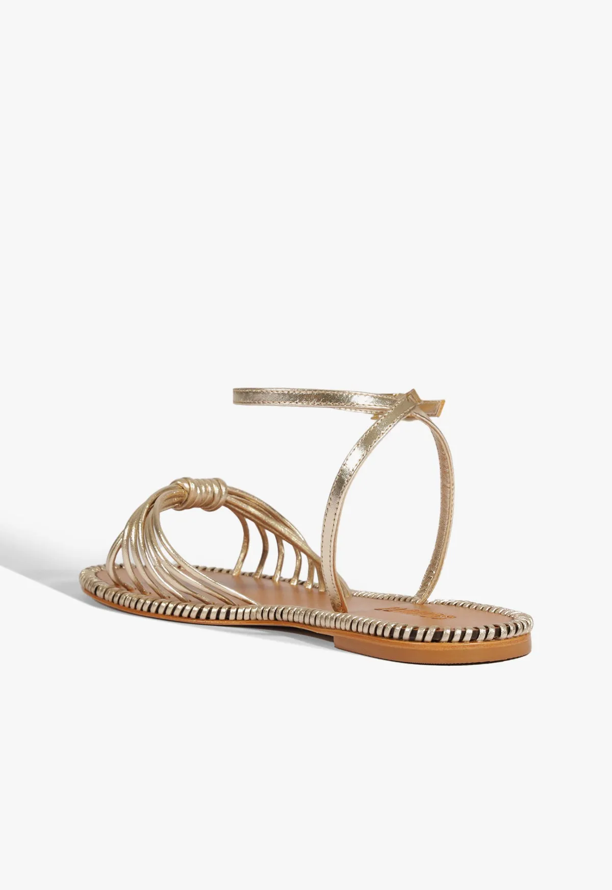 Livia Gold Leather Flat Sandal Progressive Living Inspired By Rhythm