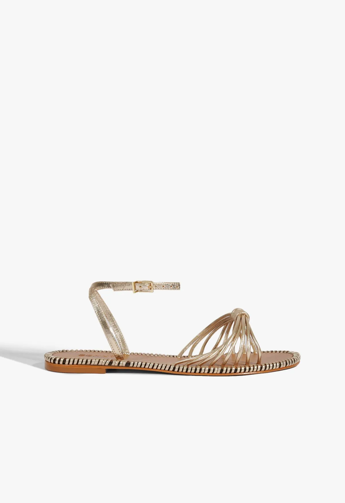 Urban Focus Your Mobile Look Livia Gold Leather Flat Sandal