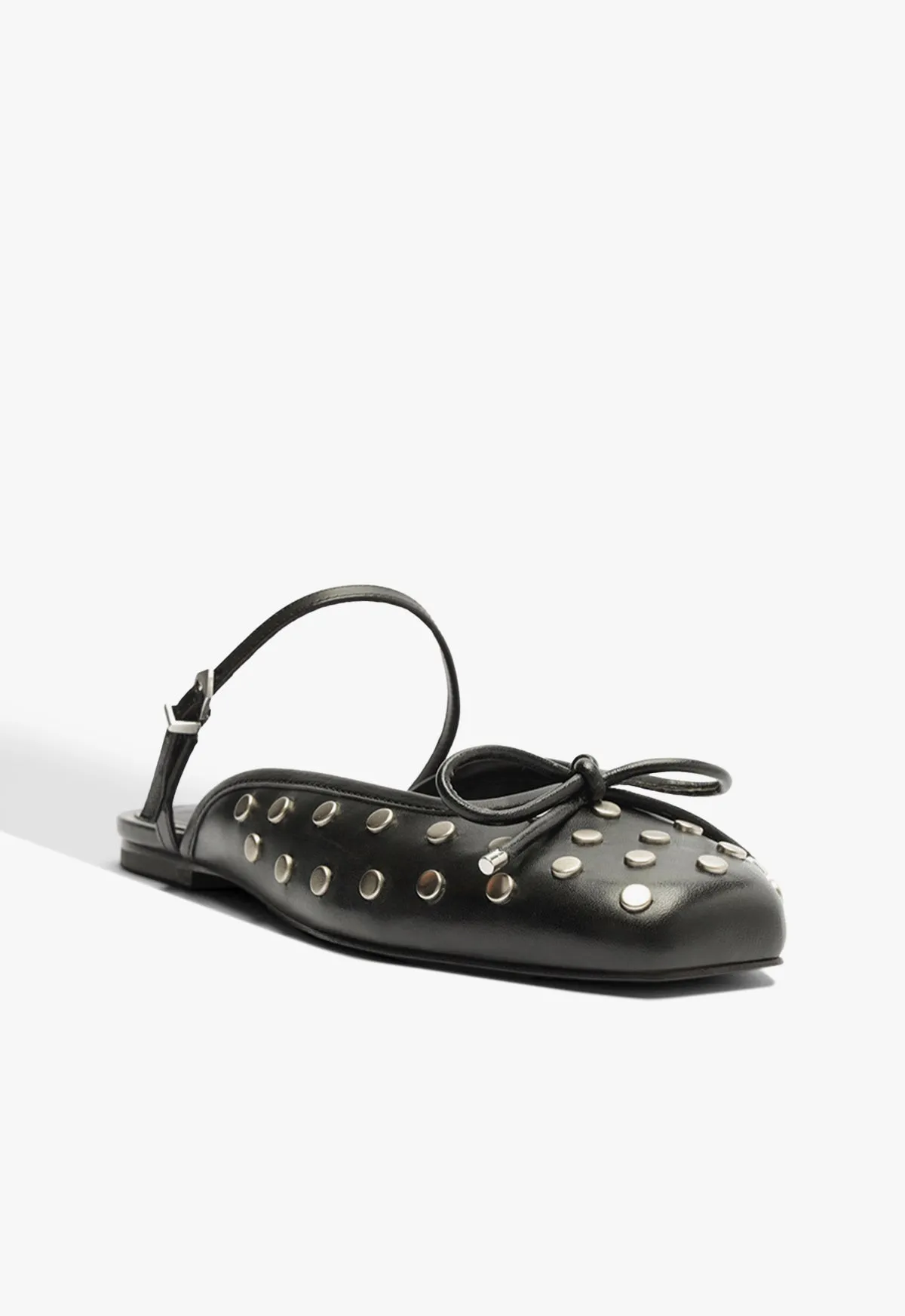 Purely You Arissa Mule Black Leather Flat