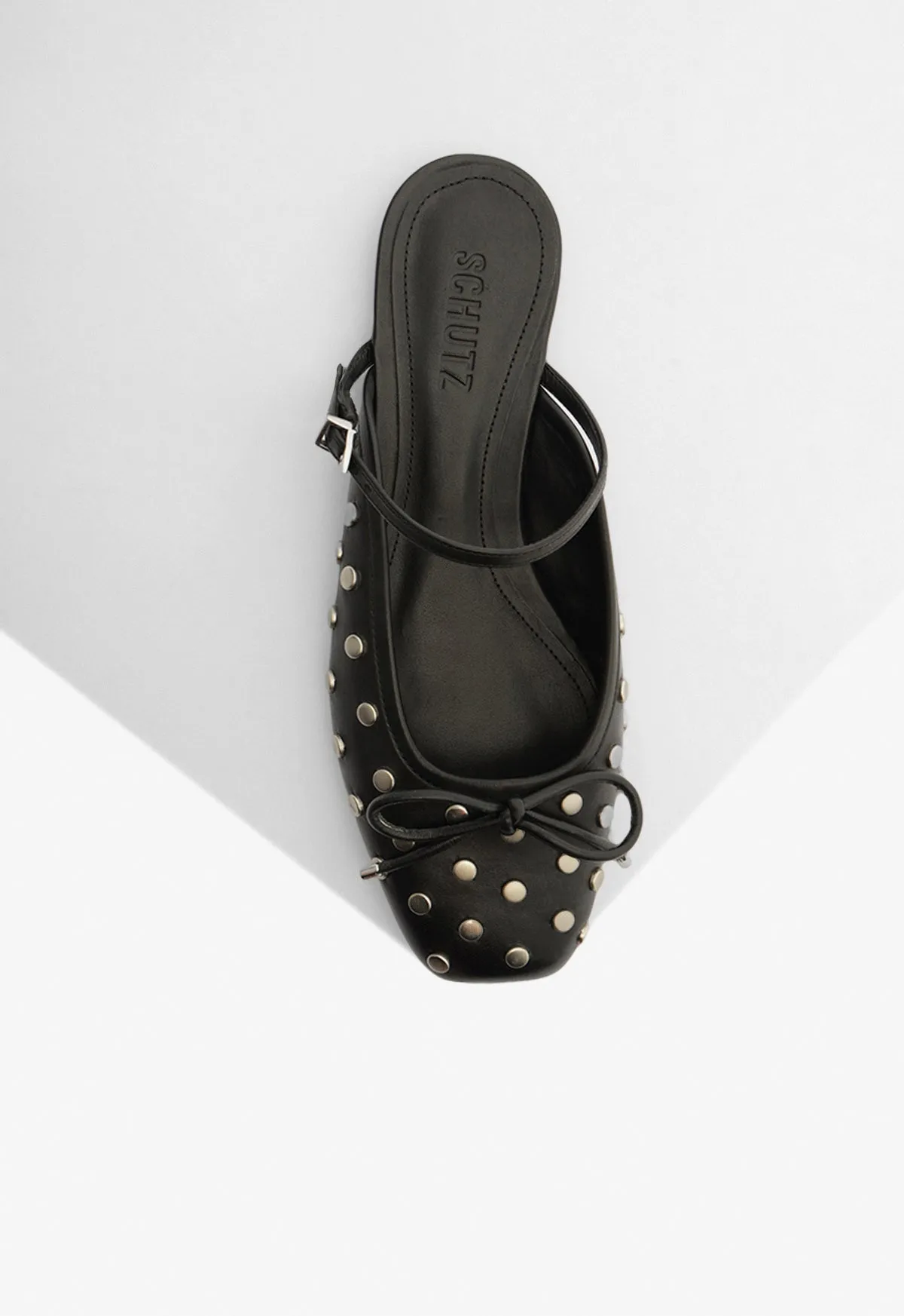 Vibe-Proof Crafted Pulse Arissa Mule Black Leather Flat
