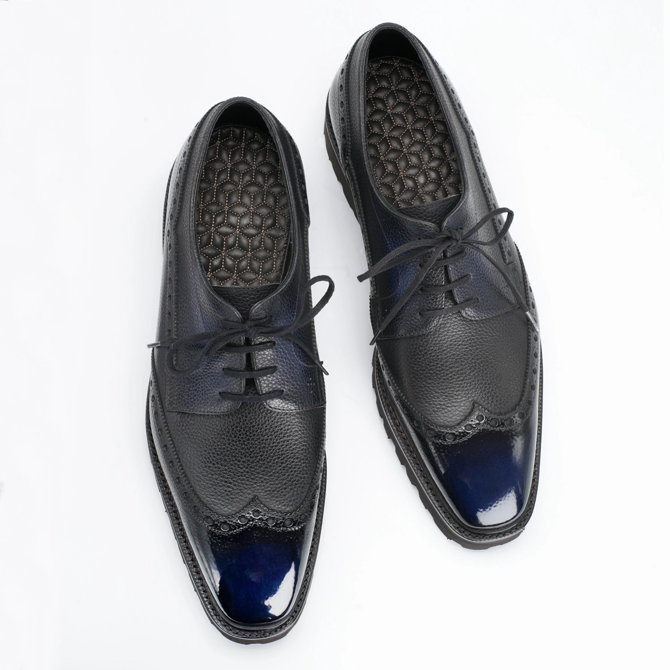 Coltrane Wingtip Balmoral Derby - Orion Handmade Patina Flowline Fashion