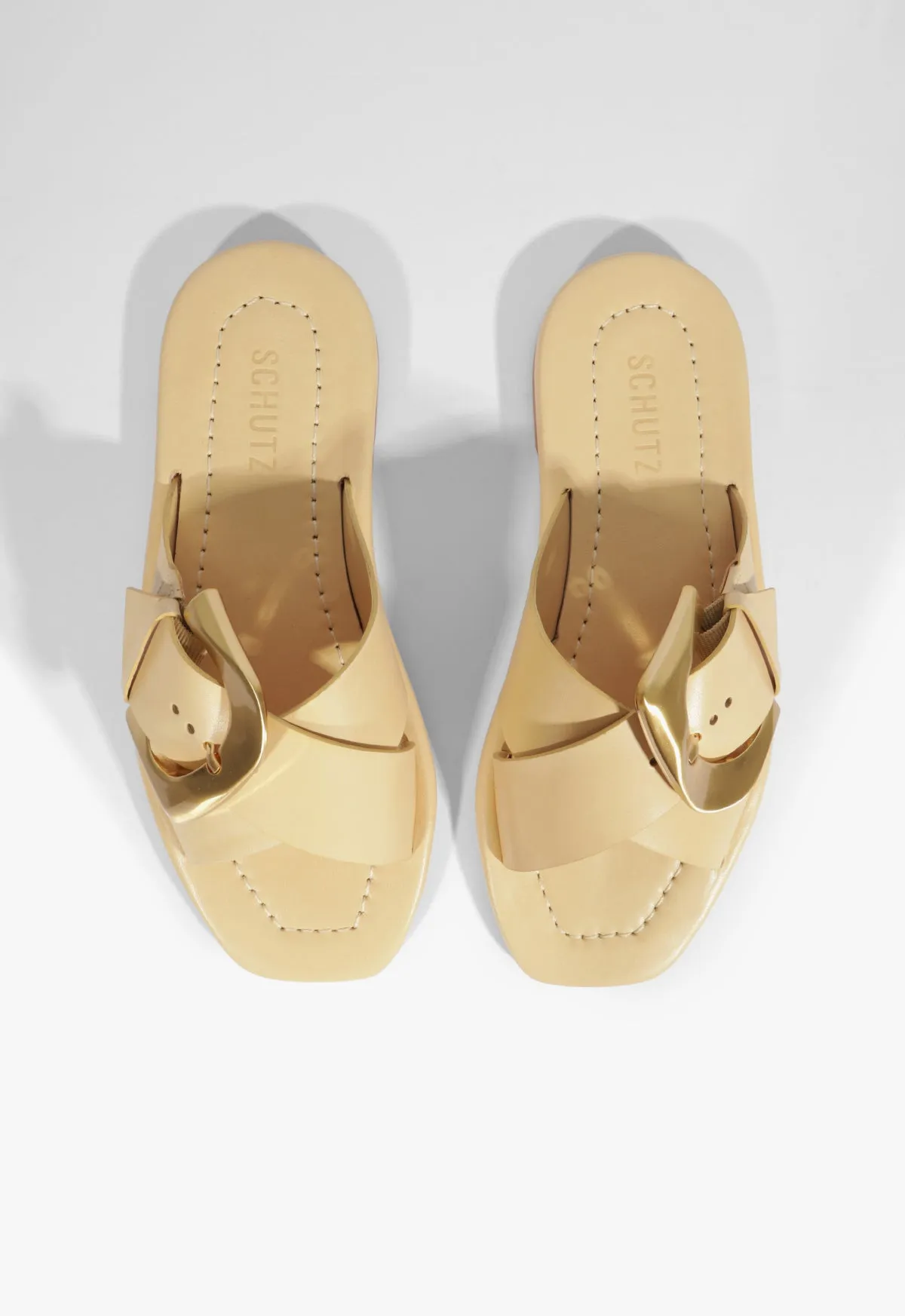 Urban Toolkit Precision-Made Lois Beige Leather Flat Sandal