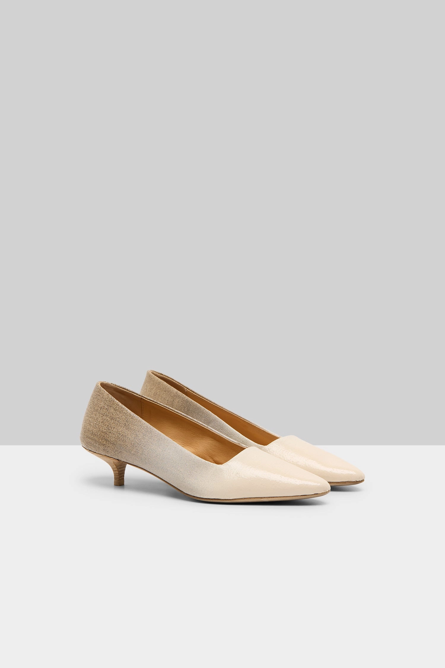 Longiforma Coated Linen Leather Pump In Ivory-Natural Urban Optimized