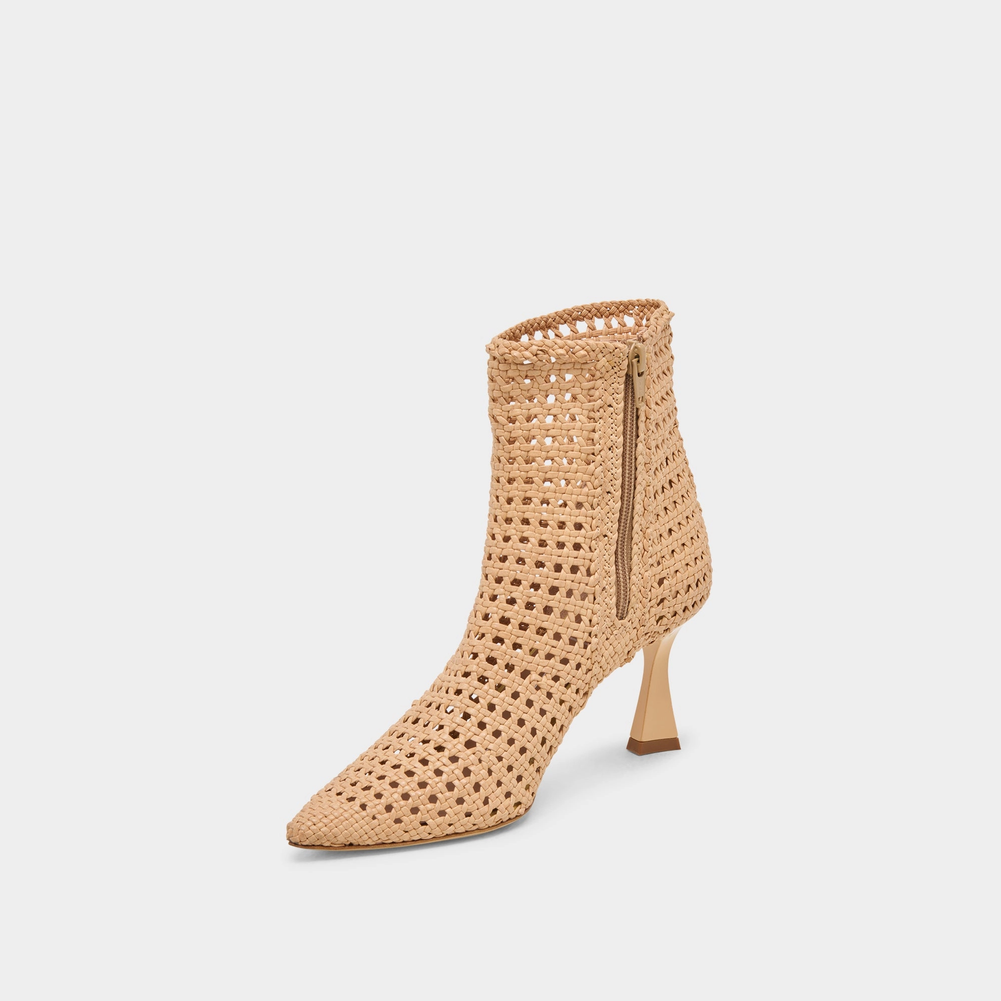 Seamless Lifestyle City Ready Lonni Booties Light Tan Woven Leather