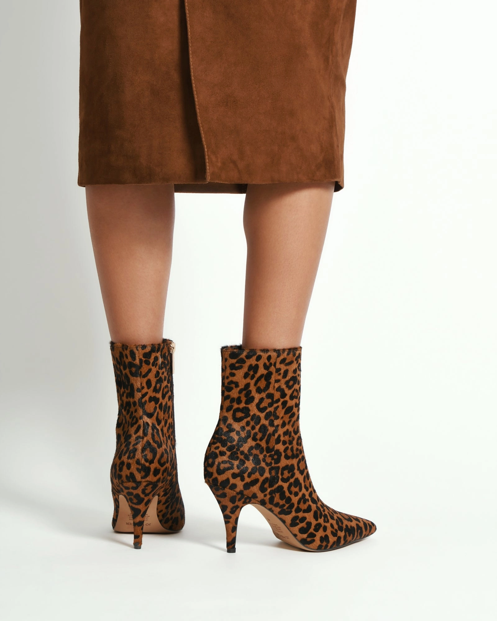 Urban Focus Crafted Ease Lottie High Ankle Boots Leopard Print Leather