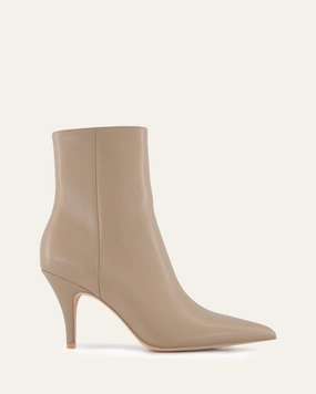 Dynamic Presence Crafted Flow Lottie High Ankle Boots Taupe Leather