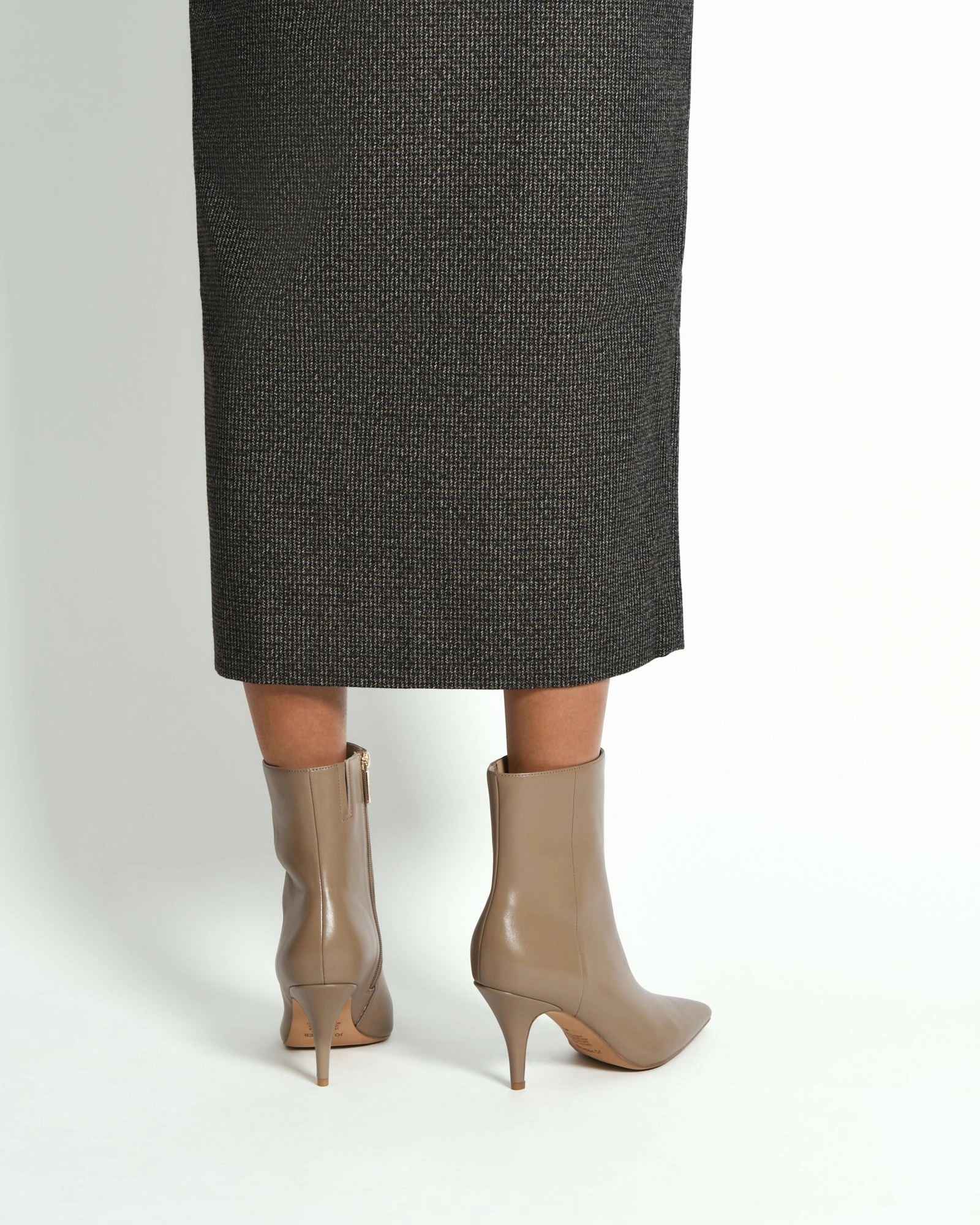 Lottie High Ankle Boots Taupe Leather Universal Outfit Low-Key Bold